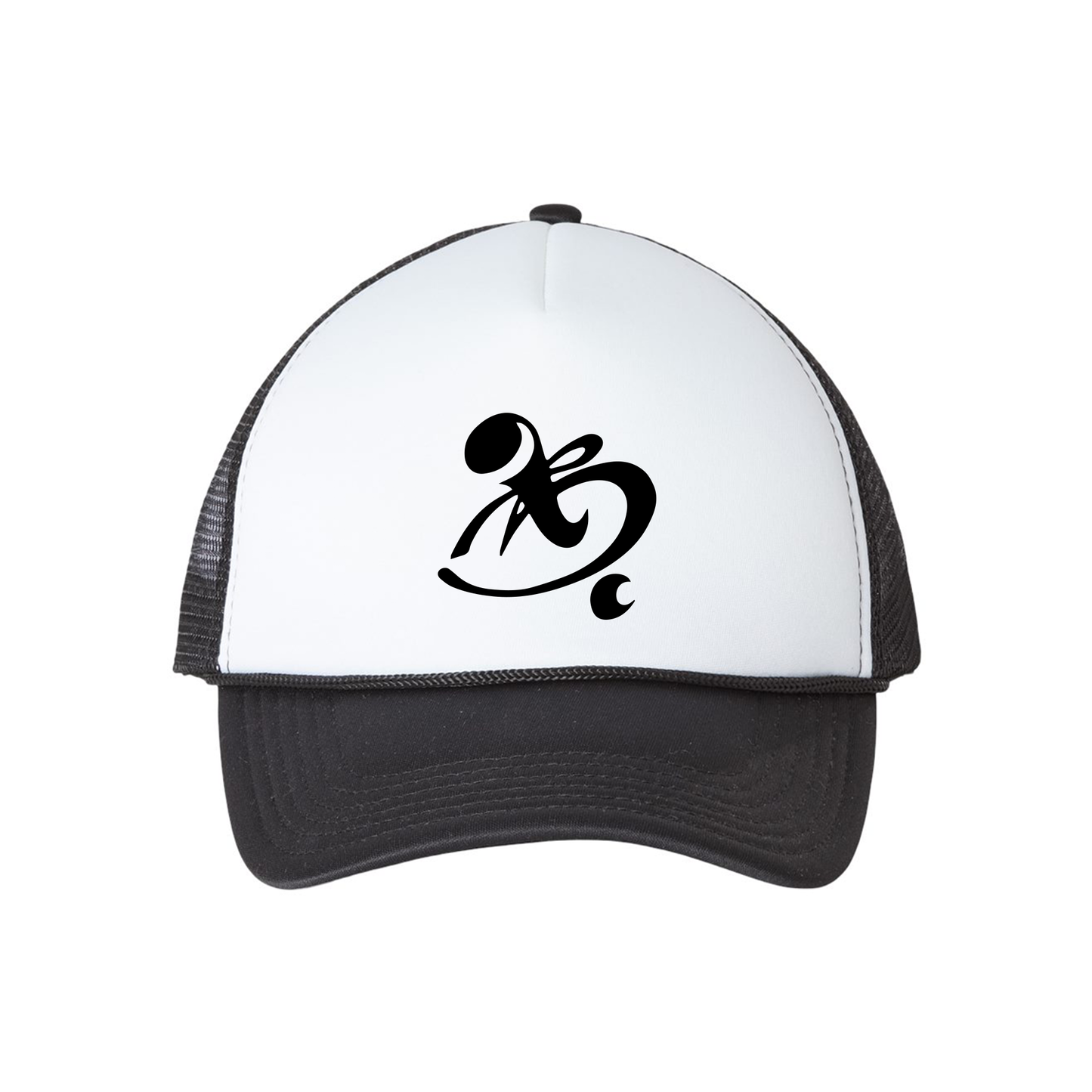 BLACK & WHITE TRUCKER HAT